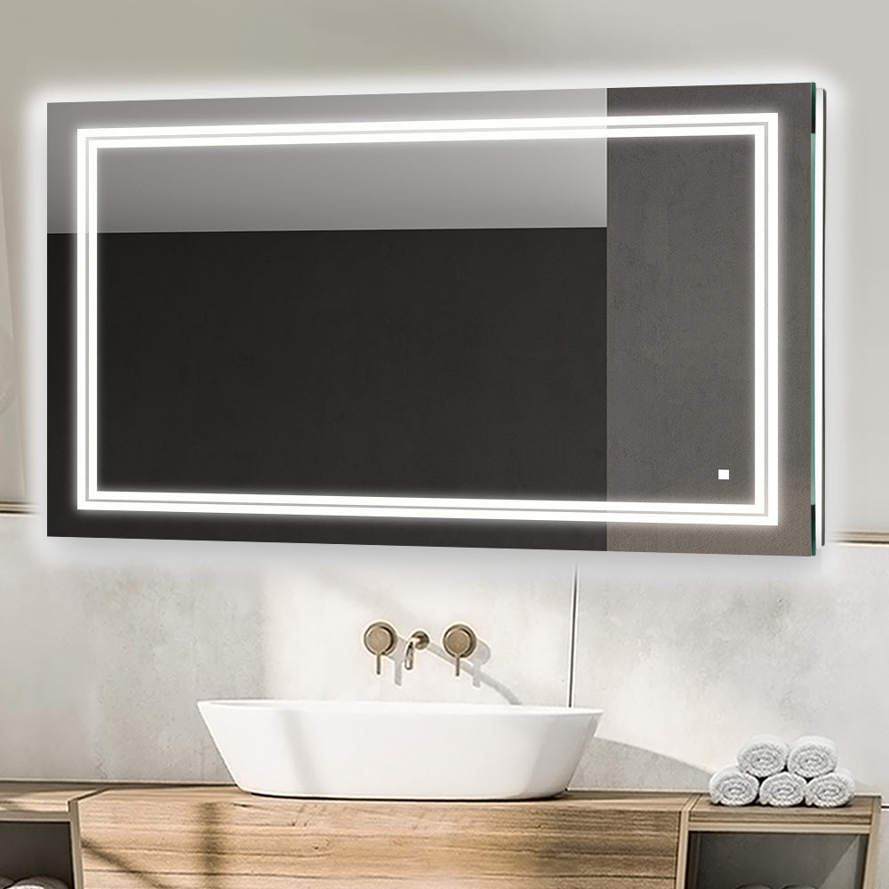 Aquadom SOHO 40" x 30" Rectangle Ultra-Slim Frame LED Lighted Bathroom Mirror With Defogger