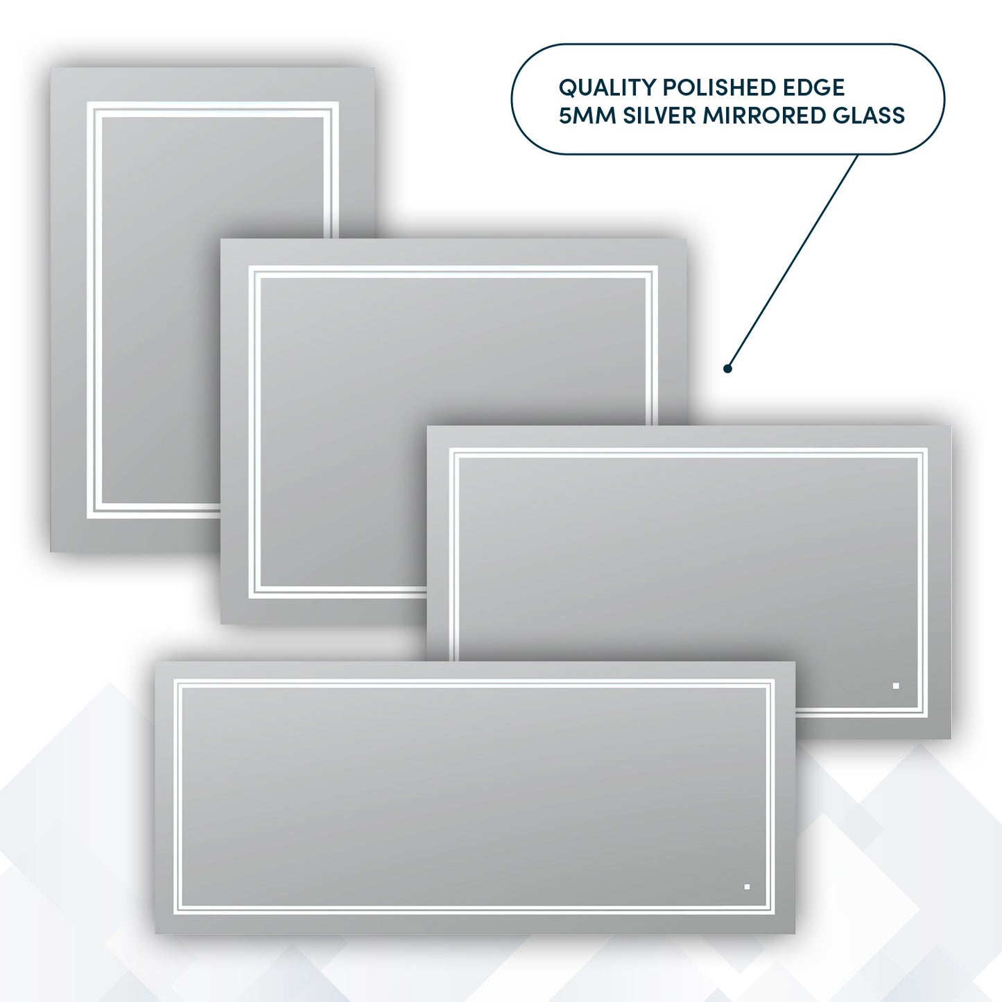 Aquadom SOHO 40" x 36" Rectangle Ultra-Slim Frame LED Lighted Bathroom Mirror With Defogger