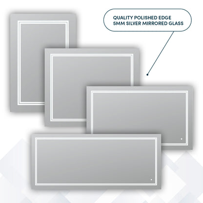 Aquadom SOHO 40" x 36" Rectangle Ultra-Slim Frame LED Lighted Bathroom Mirror With Defogger