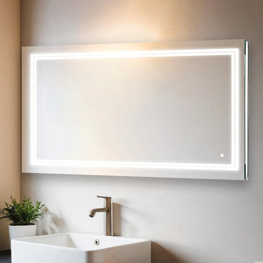 Aquadom SOHO 40" x 36" Rectangle Ultra-Slim Frame LED Lighted Bathroom Mirror With Defogger