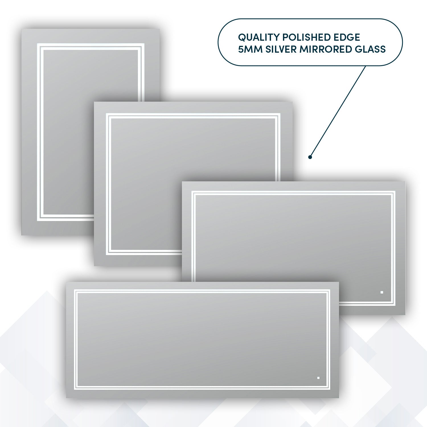 Aquadom SOHO 96" x 36" Rectangle Ultra-Slim Frame LED Lighted Bathroom Mirror With Defogger