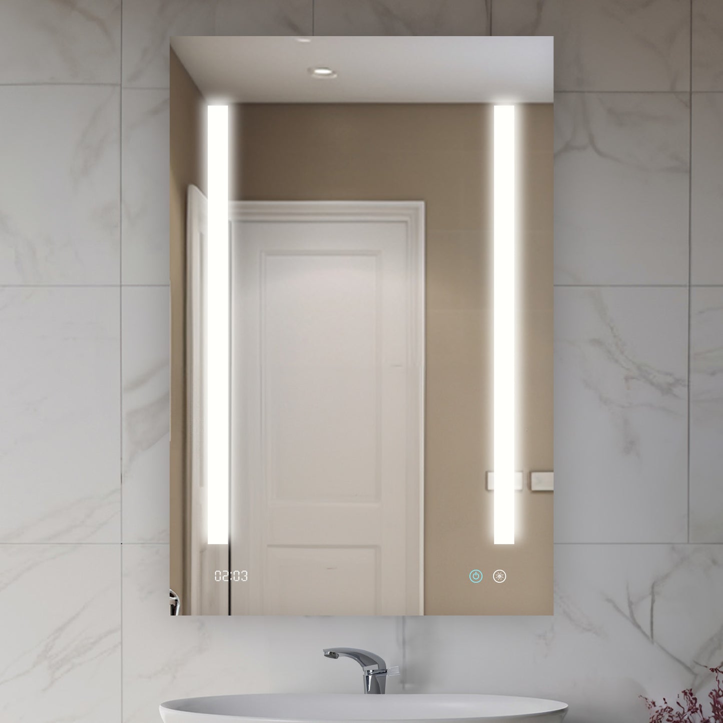 Aquadom Signature Royale 24" x 36" Rectangle Left Hinged Medicine Cabinet With Lighting, Defogger, Integrated LED 3X Magnifying Mirror And Electrical Outlet with USB