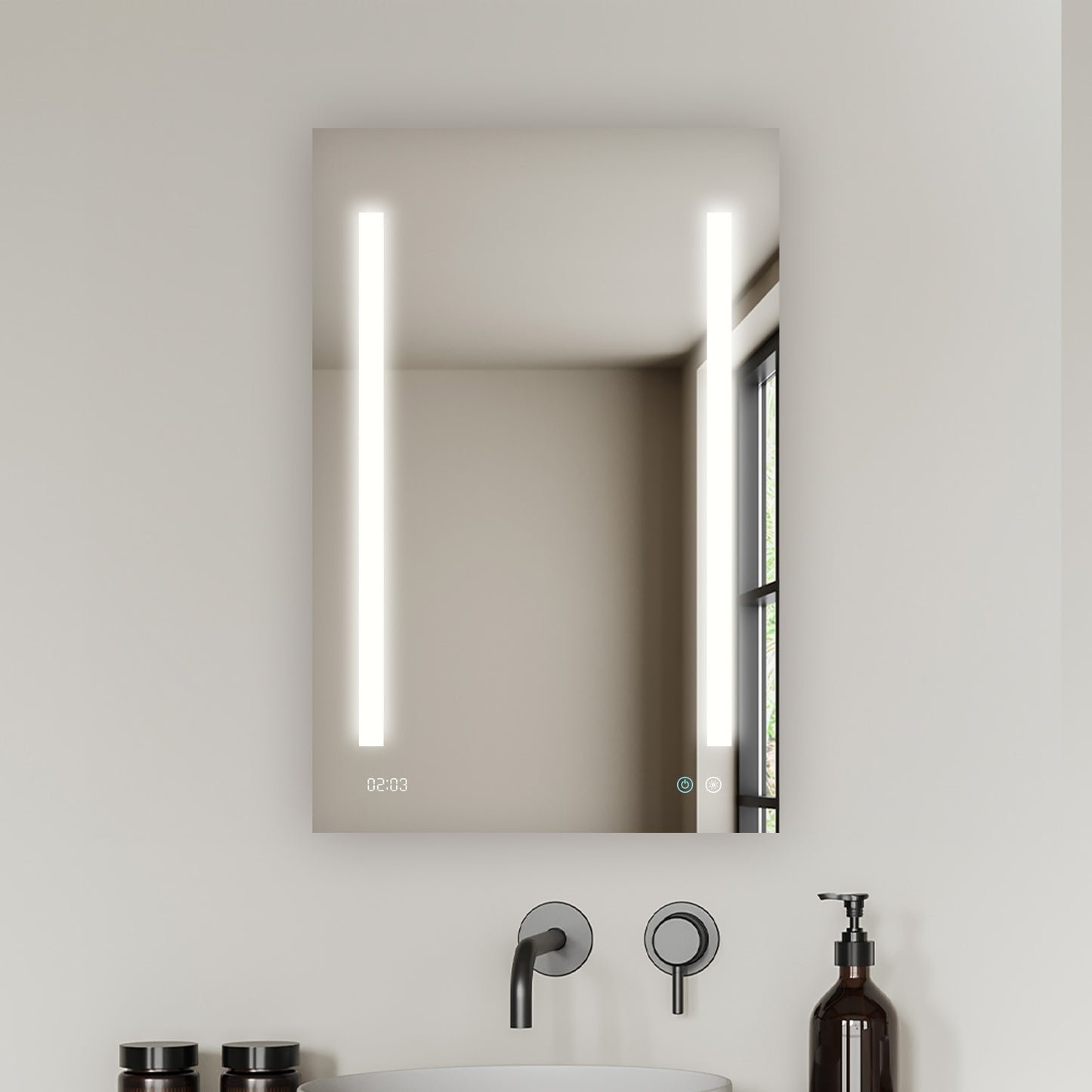 Aquadom Signature Royale 24" x 36" Rectangle Left Hinged Medicine Cabinet With Lighting, Defogger, Integrated LED 3X Magnifying Mirror And Electrical Outlet with USB