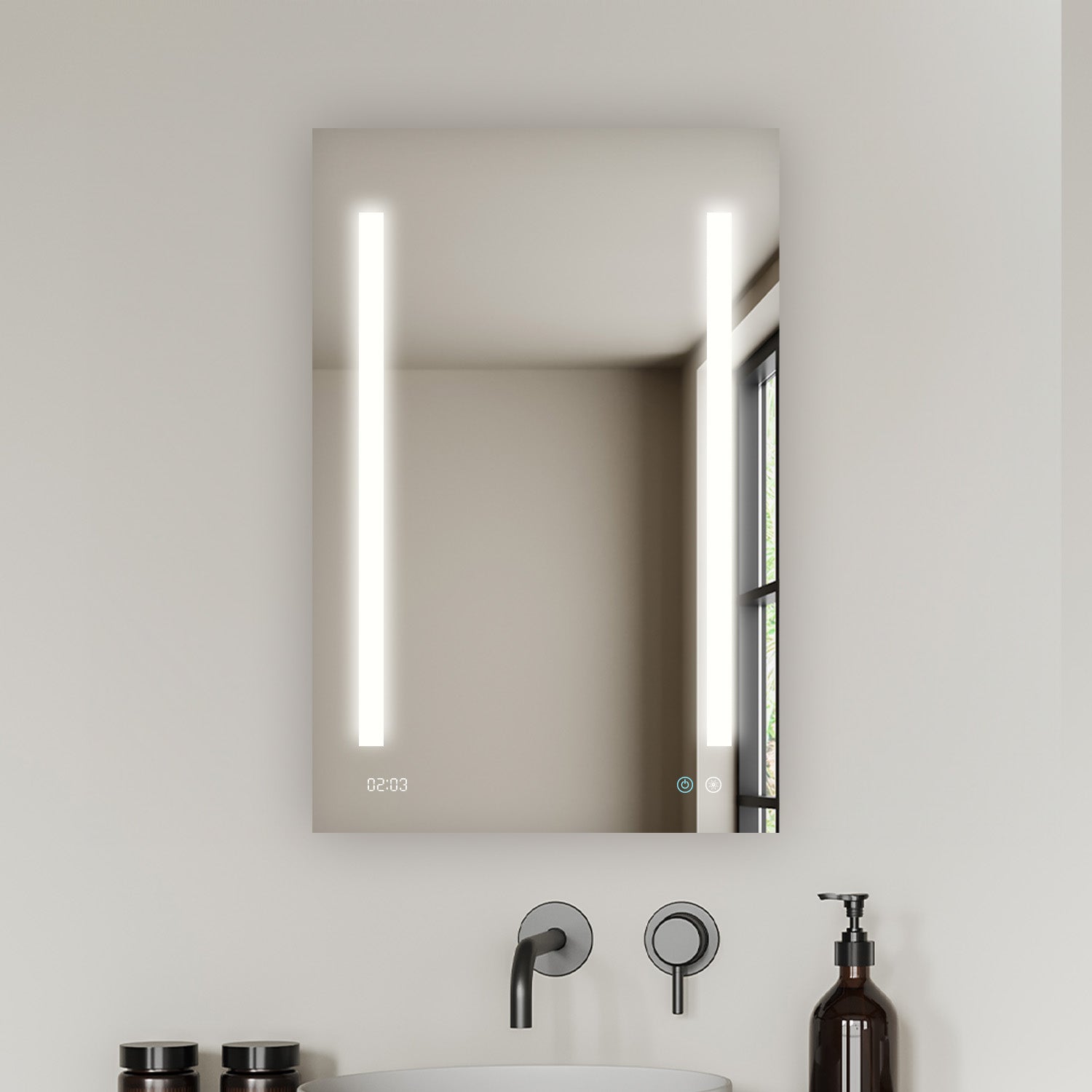 Aquadom Signature Royale 24" x 36" Rectangle Left Hinged Medicine Cabinet With Lighting, Defogger, Integrated LED 3X Magnifying Mirror And Electrical Outlet with USB