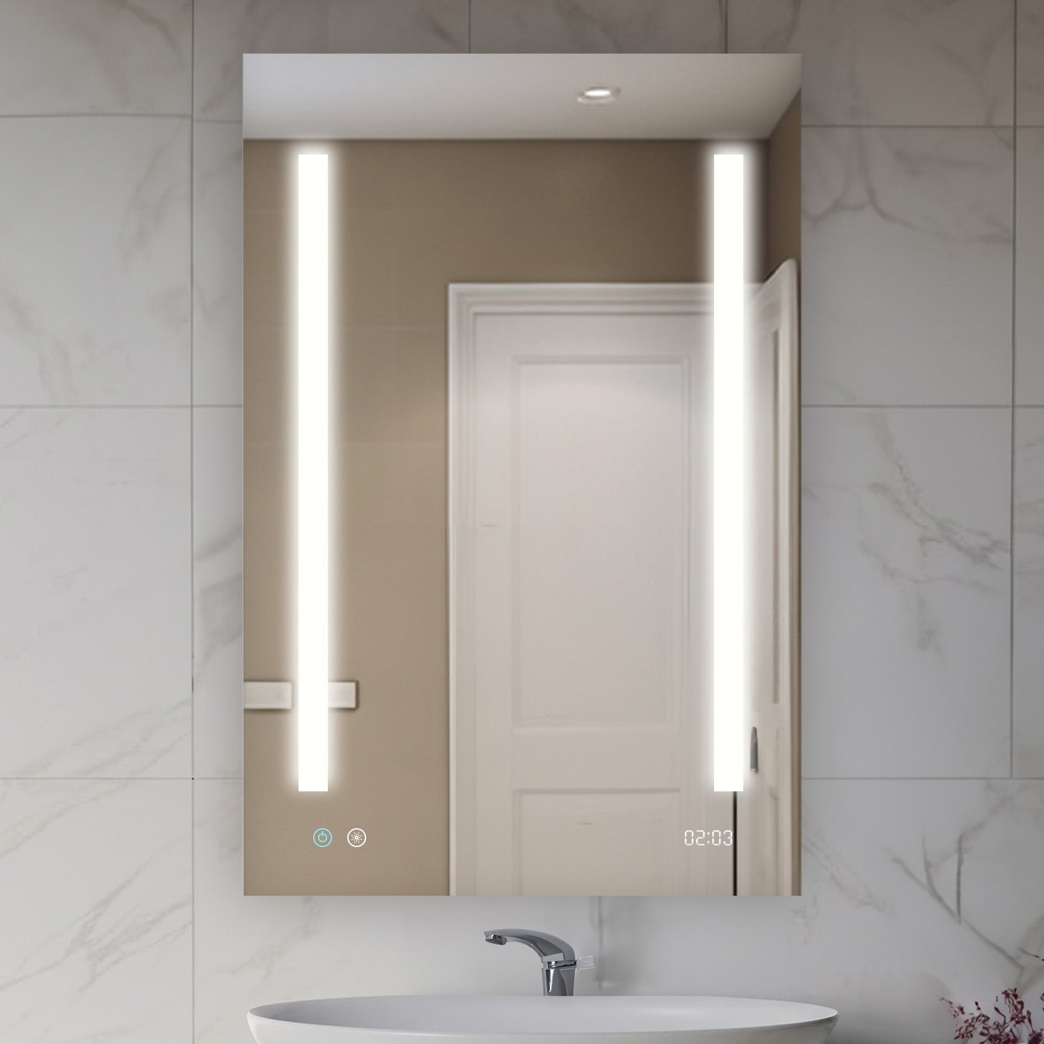 Aquadom Signature Royale 24" x 36" Rectangle Right Hinged Medicine Cabinet With Lighting, Defogger, Integrated LED 3X Magnifying Mirror And Electrical Outlet with USB