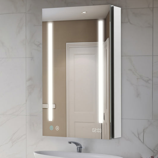 Aquadom Signature Royale 24" x 36" Rectangle Right Hinged Medicine Cabinet With Lighting, Defogger, Integrated LED 3X Magnifying Mirror And Electrical Outlet with USB