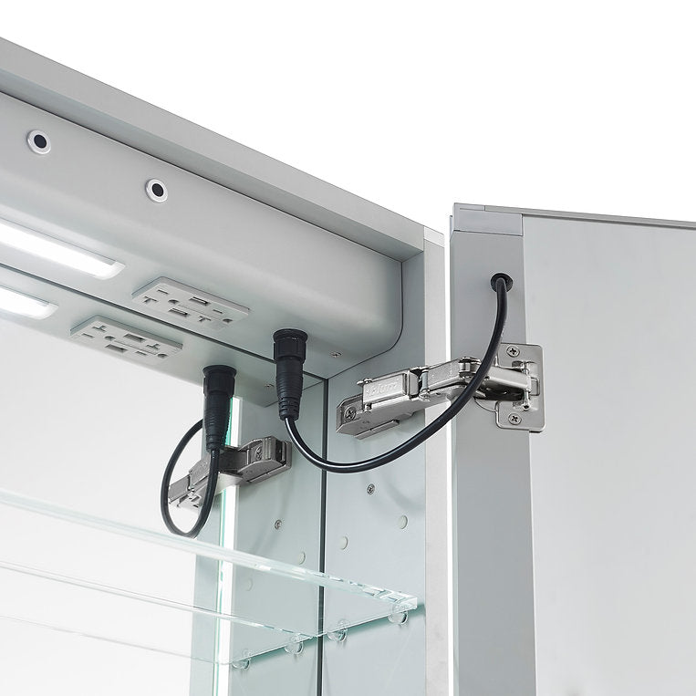 Aquadom Signature Royale 30" x 36" Rectangle Medicine Cabinet With Lighting, Defogger, Integrated LED 3X Magnifying Mirror And Electrical Outlet with USB