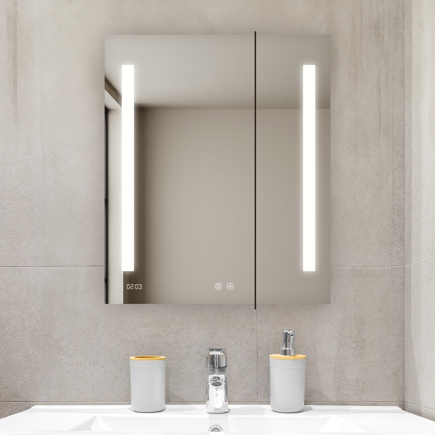 Aquadom Signature Royale 30" x 36" Rectangle Medicine Cabinet With Lighting, Defogger, Integrated LED 3X Magnifying Mirror And Electrical Outlet with USB