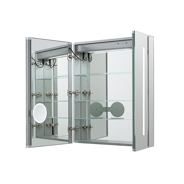 Aquadom Signature Royale 30" x 36" Rectangle Medicine Cabinet With Lighting, Defogger, Integrated LED 3X Magnifying Mirror And Electrical Outlet with USB