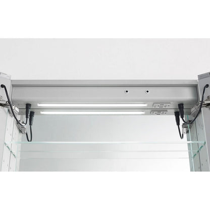 Aquadom Signature Royale 36" x 36" Double-Door LED Lighted Medicine Cabinet With Defogger, Integrated LED 3X Magnifying Mirror and Electrical Outlet With USB