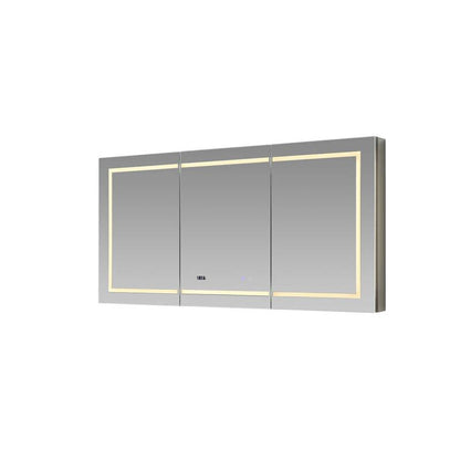 Aquadom Signature Royale 60" x 30" LED Lighted Medicine Cabinet With Defogger, Integrated LED 3X Magnifying Mirror and Electrical Outlet With USB