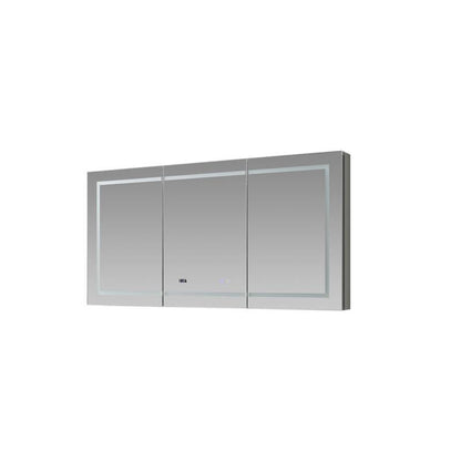 Aquadom Signature Royale 60" x 30" LED Lighted Medicine Cabinet With Defogger, Integrated LED 3X Magnifying Mirror and Electrical Outlet With USB