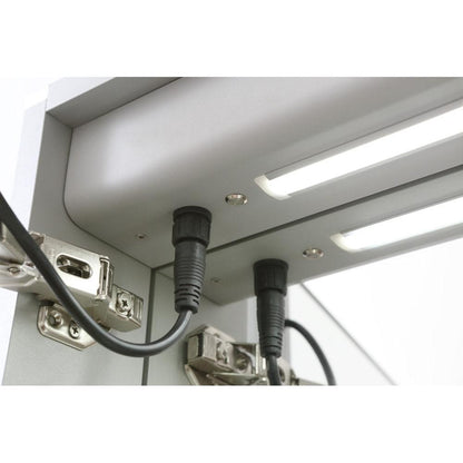 Aquadom Signature Royale 60" x 36" Triple-Door LED Lighted Medicine Cabinet With Defogger, Integrated LED 3X Magnifying Mirror and Electrical Outlet With USB