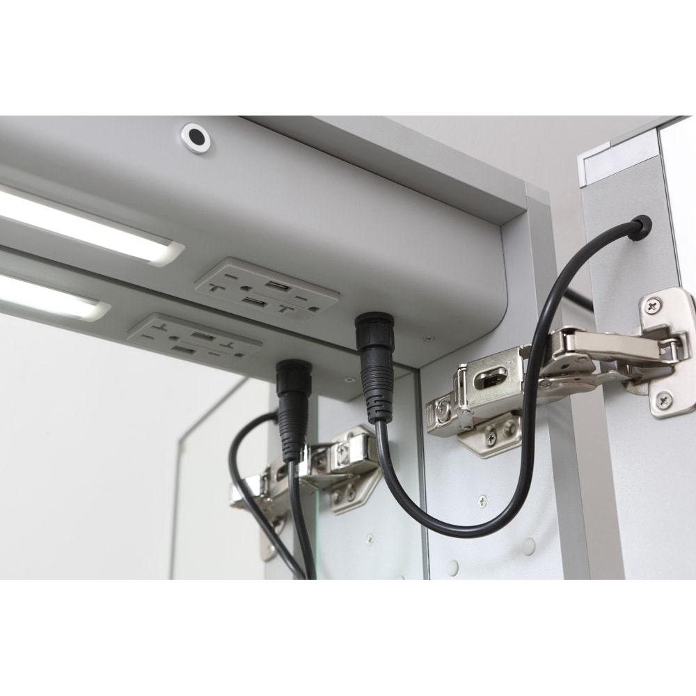 Aquadom Signature Royale 60" x 36" Triple-Door LED Lighted Medicine Cabinet With Defogger, Integrated LED 3X Magnifying Mirror and Electrical Outlet With USB