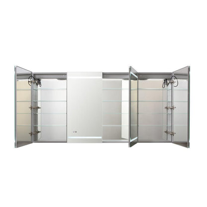 Aquadom Signature Royale 72" x 36" LED Lighted Medicine Cabinet With Defogger, Integrated LED 3X Magnifying Mirror and Electrical Outlet With USB