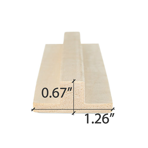 PROSAUNAS Aspen 1" x 2" x 8' Natural Aspen Wood T- Moulding Trim Moulding