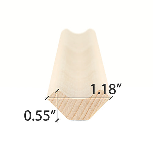 PROSAUNAS Aspen 1" x 2" x 1' Natural Aspen Wood Inside Corner Trim Cove Moulding