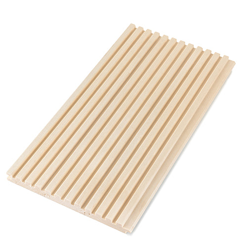 PROSAUNAS Aspen Groove-S 1" x 3" x 5' Natural Aspen Wood Tongue & Groove Sauna Wall Paneling
