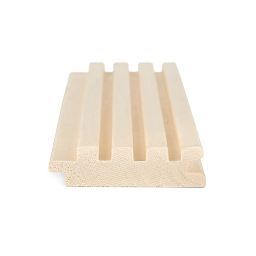 PROSAUNAS Aspen Groove-S 1" x 3" x 5' Natural Aspen Wood Tongue & Groove Sauna Wall Paneling