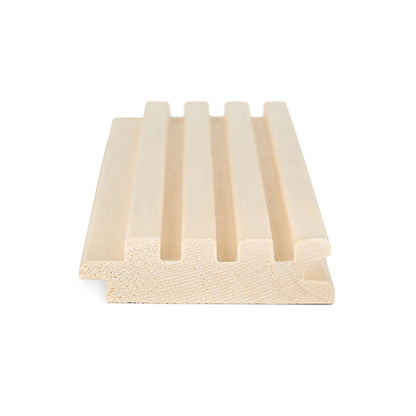 PROSAUNAS Aspen Groove-S 1" x 3" x 5' Natural Aspen Wood Tongue & Groove Sauna Wall Paneling