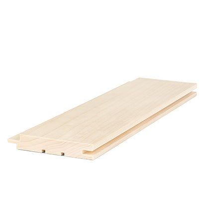 PROSAUNAS Aspen 1" x 4" x 8' Natural Aspen Wood Tongue & Groove, STS4 Profile Sauna Wall Paneling