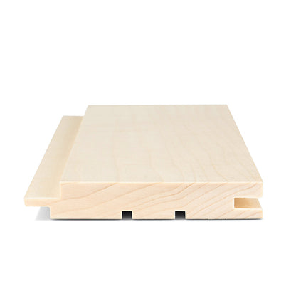 PROSAUNAS Aspen 1" x 4" x 8' Natural Aspen Wood Tongue & Groove, STS4 Profile Sauna Wall Paneling
