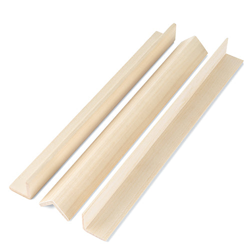 PROSAUNAS Aspen 2" x 2" x 1' Natural Aspen Wood Outside Corner Trim Angle Moulding