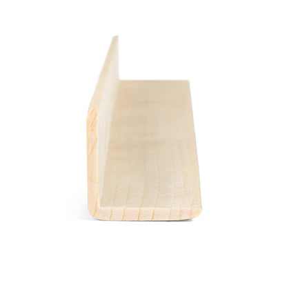 PROSAUNAS Aspen 2" x 2" x 1' Natural Aspen Wood Outside Corner Trim Angle Moulding