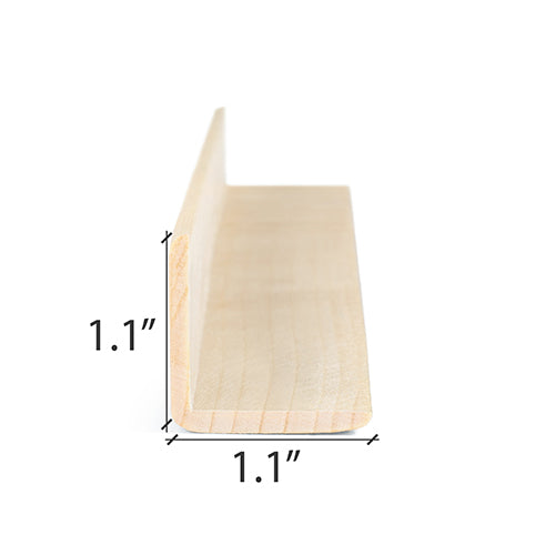 PROSAUNAS Aspen 2" x 2" x 1' Natural Aspen Wood Outside Corner Trim Angle Moulding