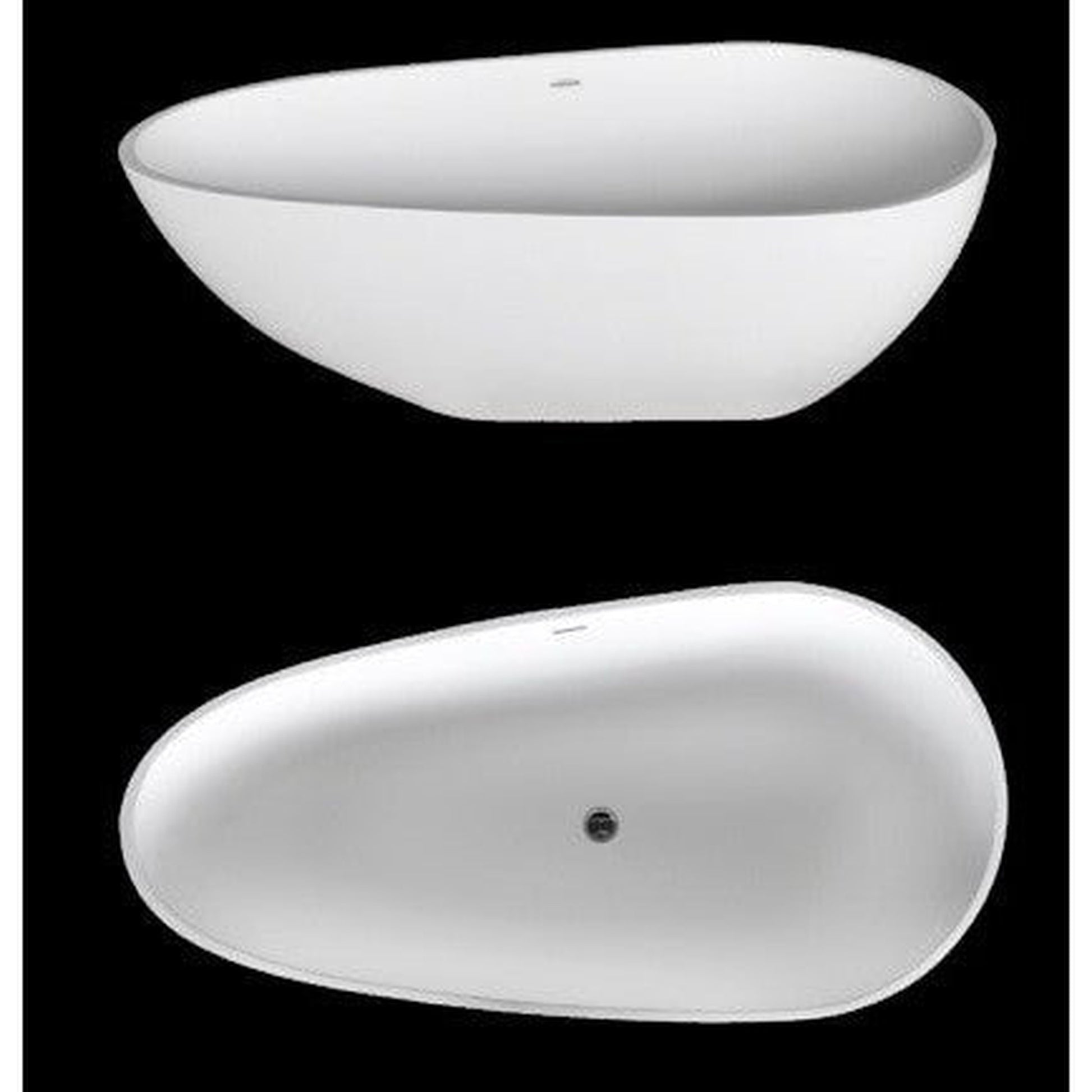Atlantis Whirlpools Arnaud 67" x 33" White Freestanding Stone Resin Soaker Bathtub