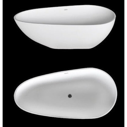 Atlantis Whirlpools Arnaud 67" x 33" White Freestanding Stone Resin Soaker Bathtub
