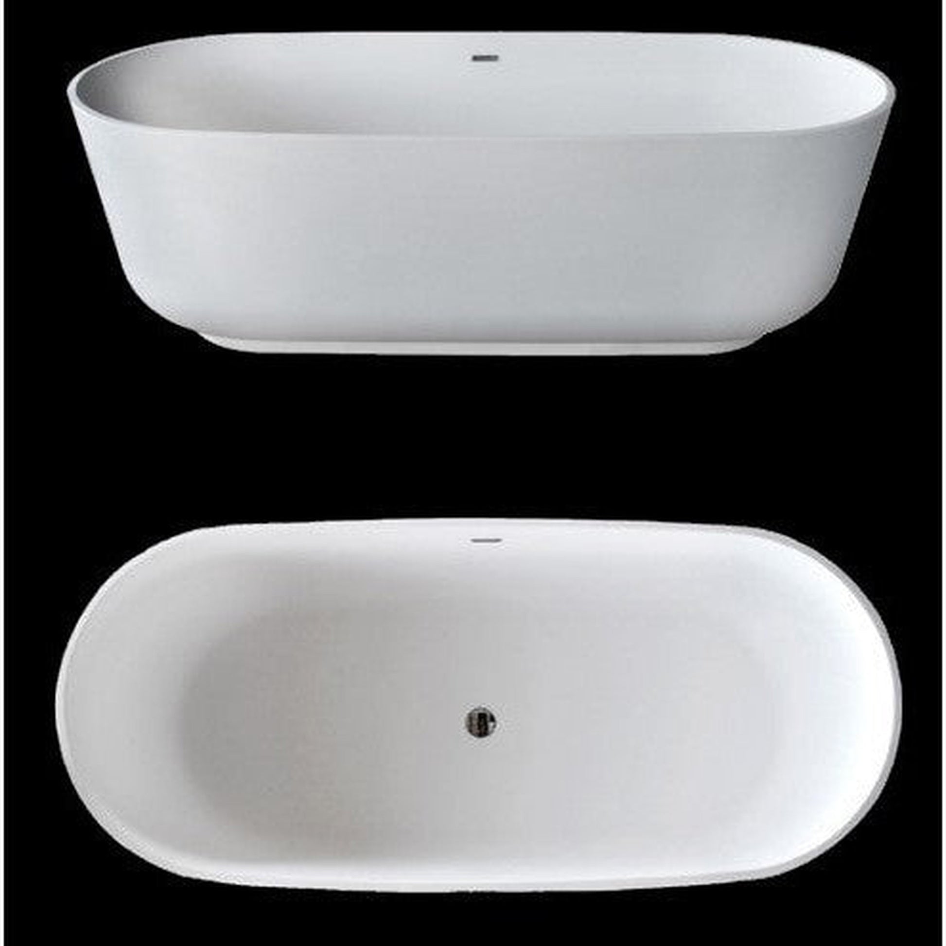 Atlantis Whirlpools Asaro 71" x 31" White Freestanding Stone Resin Soaker Bathtub