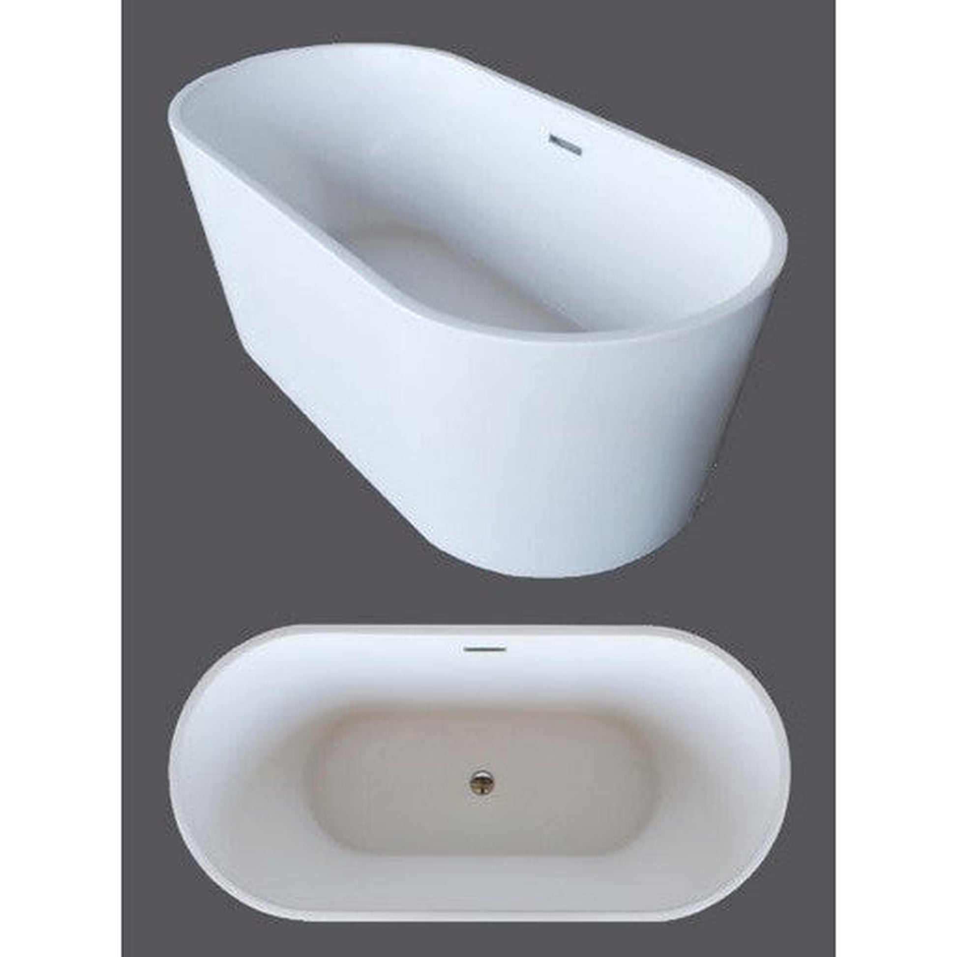 Atlantis Whirlpools Bowen 67" x 31" White Freestanding Acrylic Soaker Bathtub