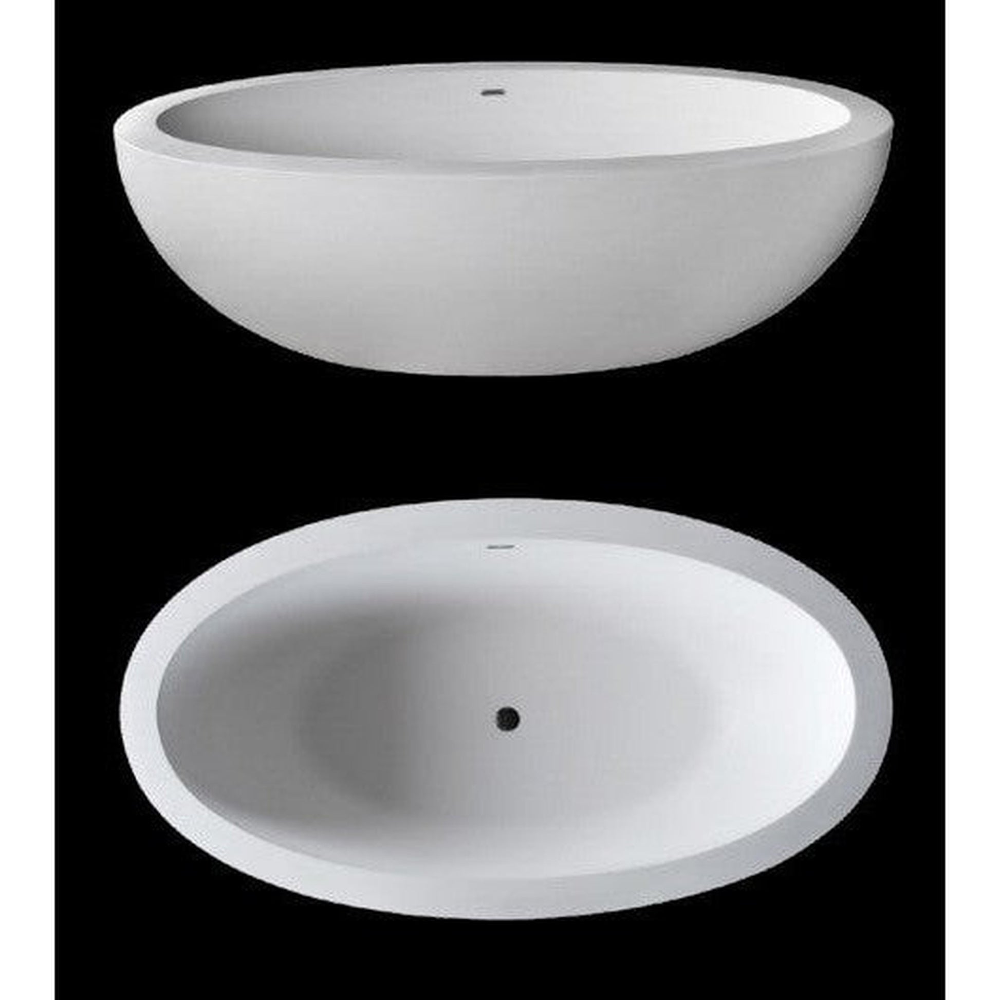 Atlantis Whirlpools Cabarita 75" x 41" White Freestanding Stone Resin Soaker Bathtub