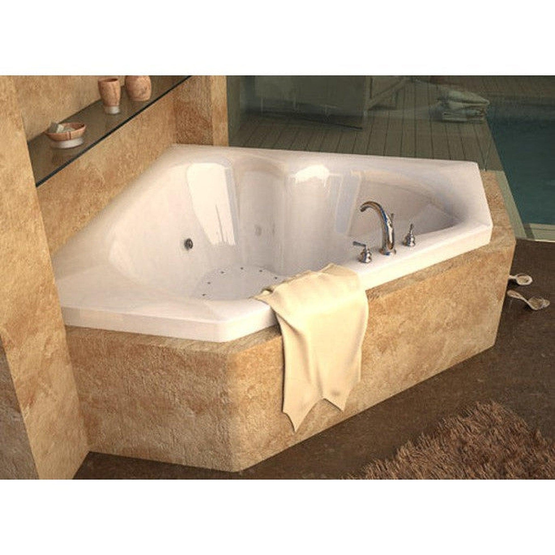Atlantis Whirlpools Cascade 60" x 60" White Acrylic Drop In Soaker Bathtub 6060CS