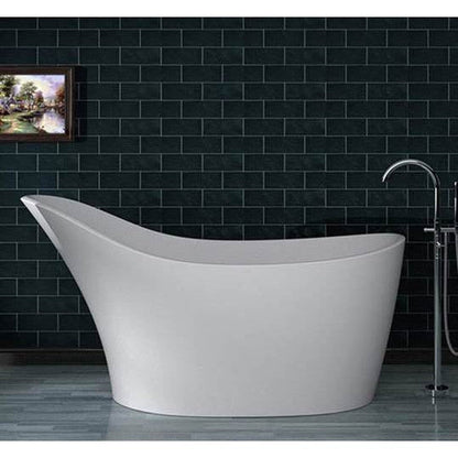 Atlantis Whirlpools Cavendish 67" x 30" White Freestanding Stone Resin Soaker Bathtub