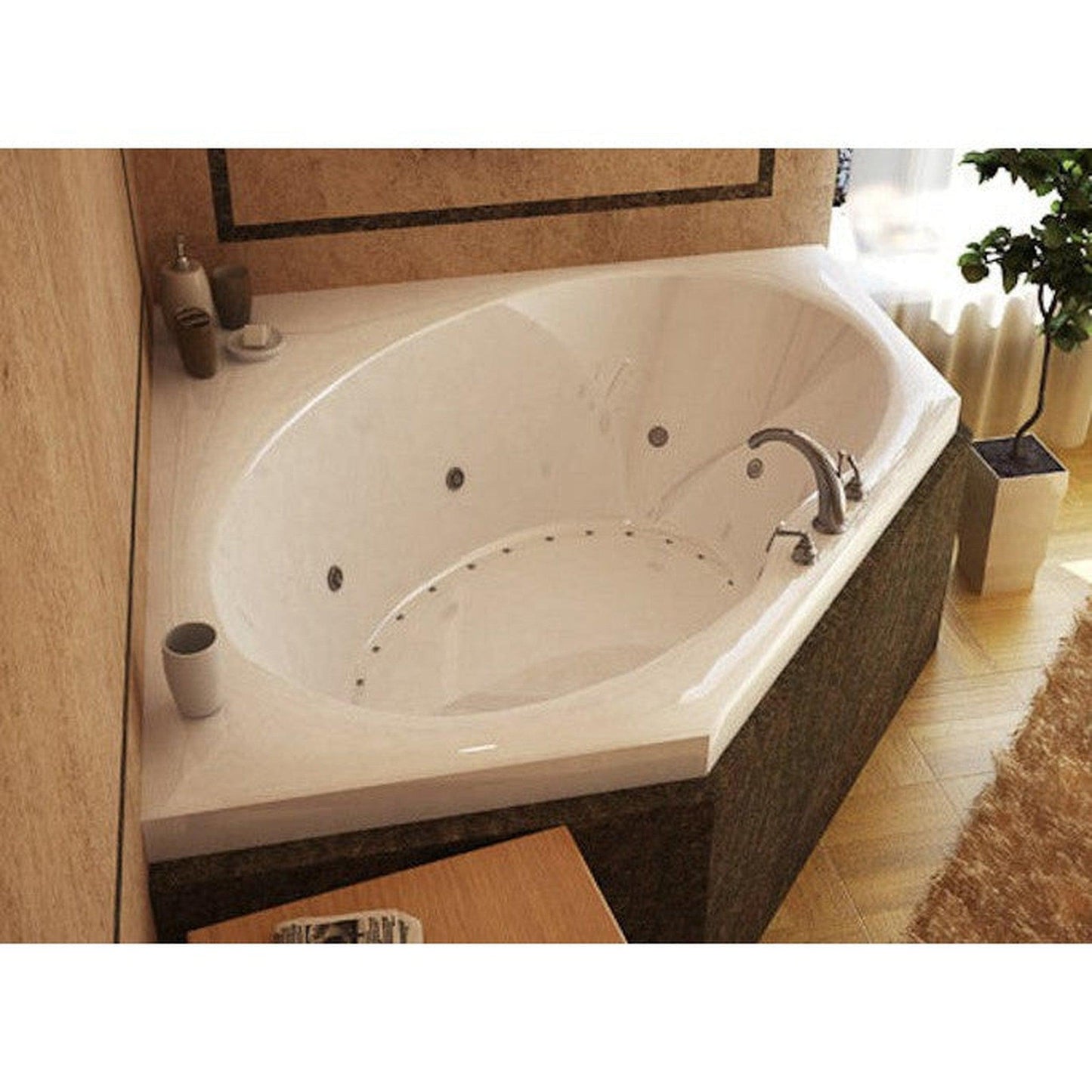 Atlantis Whirlpools Eclipse 60" x 60" White Acrylic Drop In Air Jetted Bathtub 6060EA