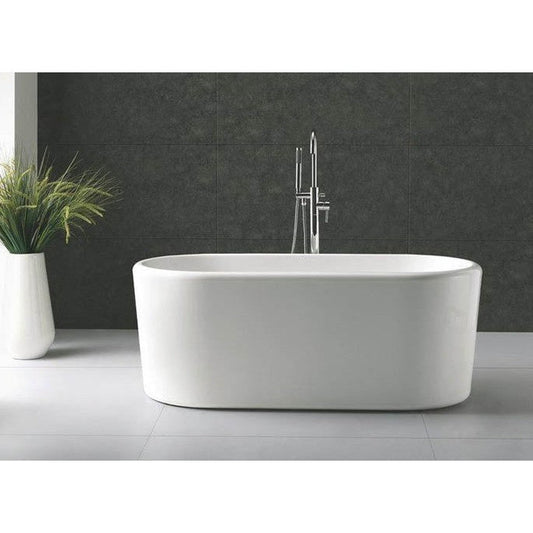 Atlantis Whirlpools Enza 67" x 28" White Freestanding Acrylic Soaker Bathtub