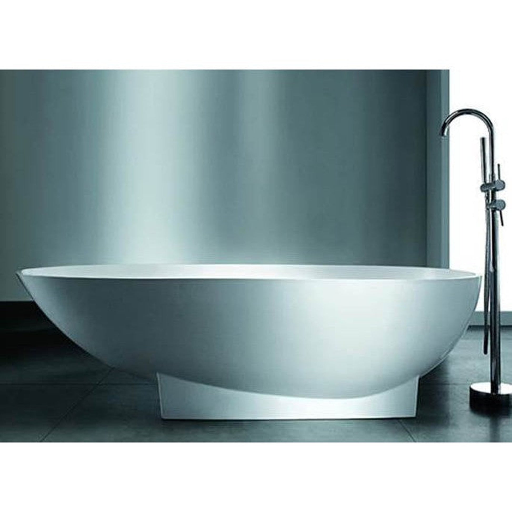Atlantis Whirlpools Galion 71" x 36" White Freestanding Stone Resin Soaker Bathtub