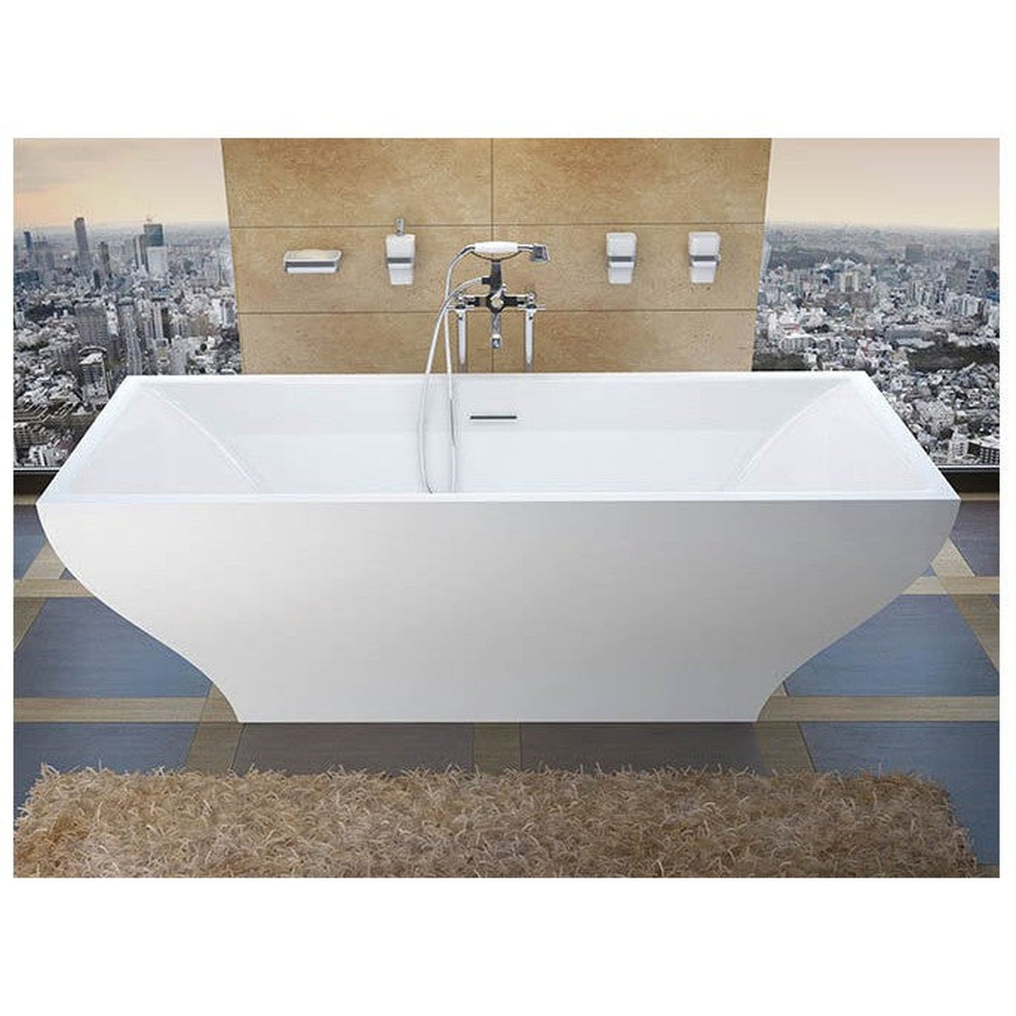 Atlantis Whirlpools Gulf 32" x 71" White Freestanding Acrylic Soaker Bathtub