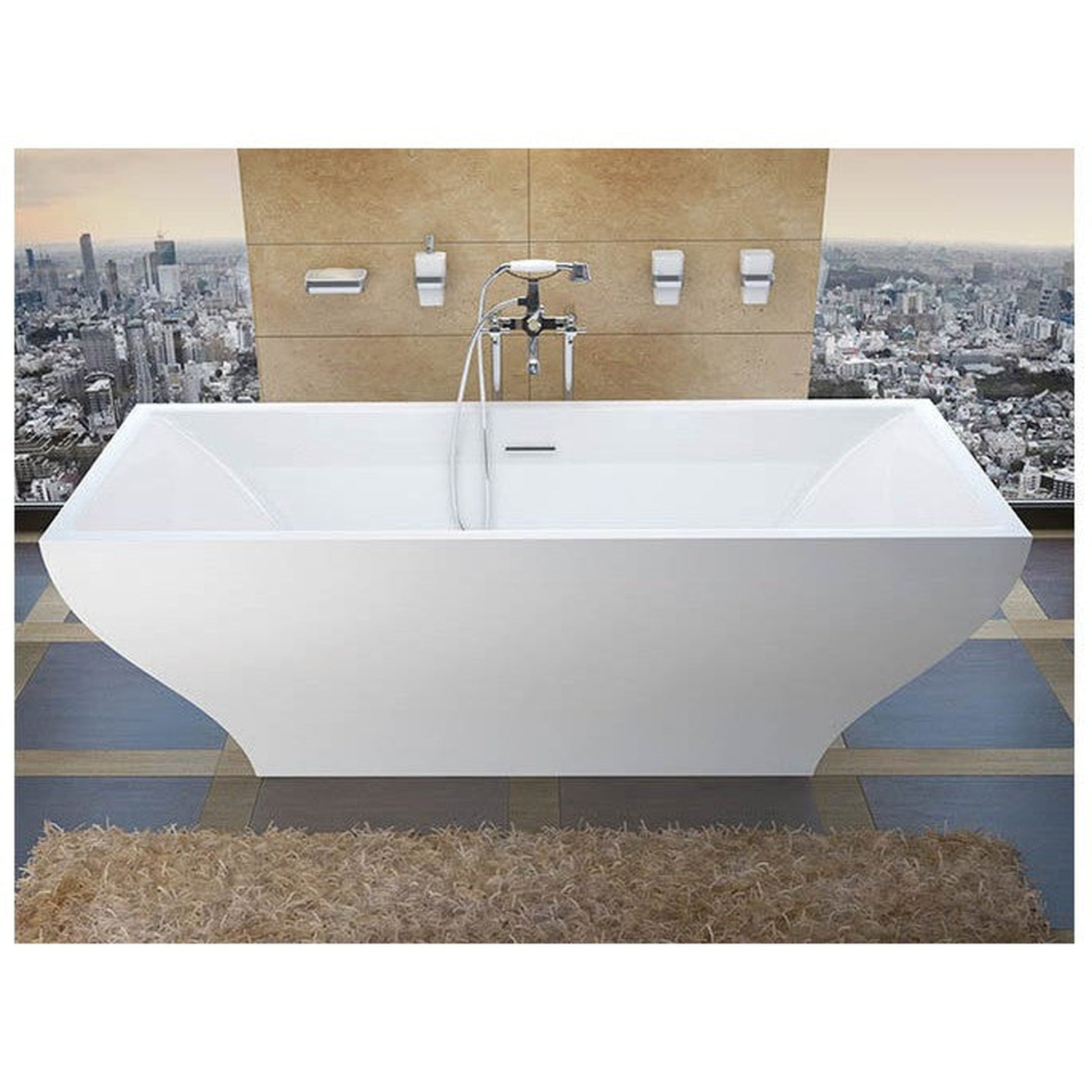 Atlantis Whirlpools Gulf 32" x 71" White Freestanding Acrylic Soaker Bathtub