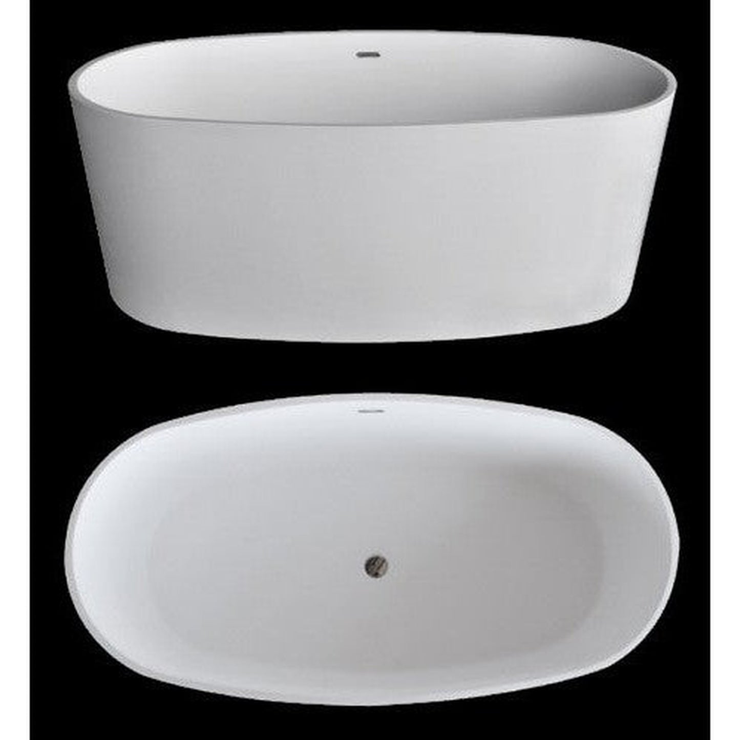 Atlantis Whirlpools Kurow 61" x 31" White Freestanding Stone Resin Soaker Bathtub