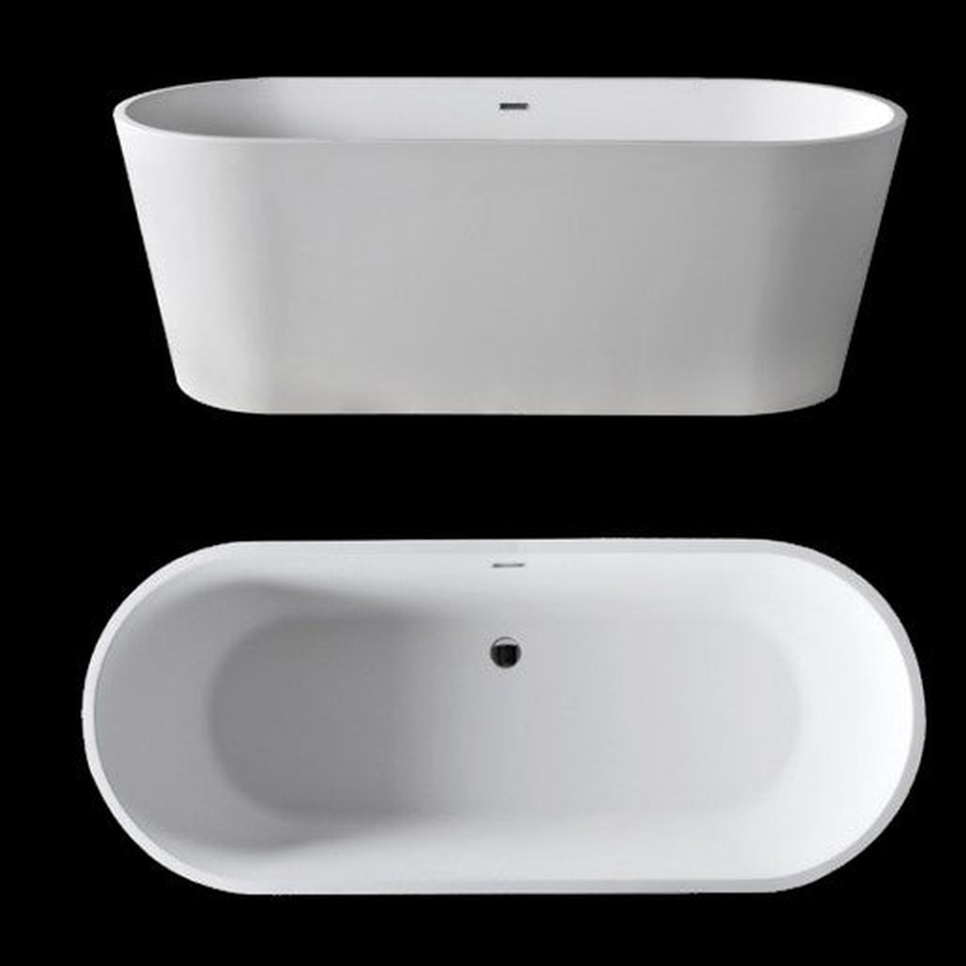 Atlantis Whirlpools Leith 67" x 28" White Freestanding Stone Resin Soaker Bathtub