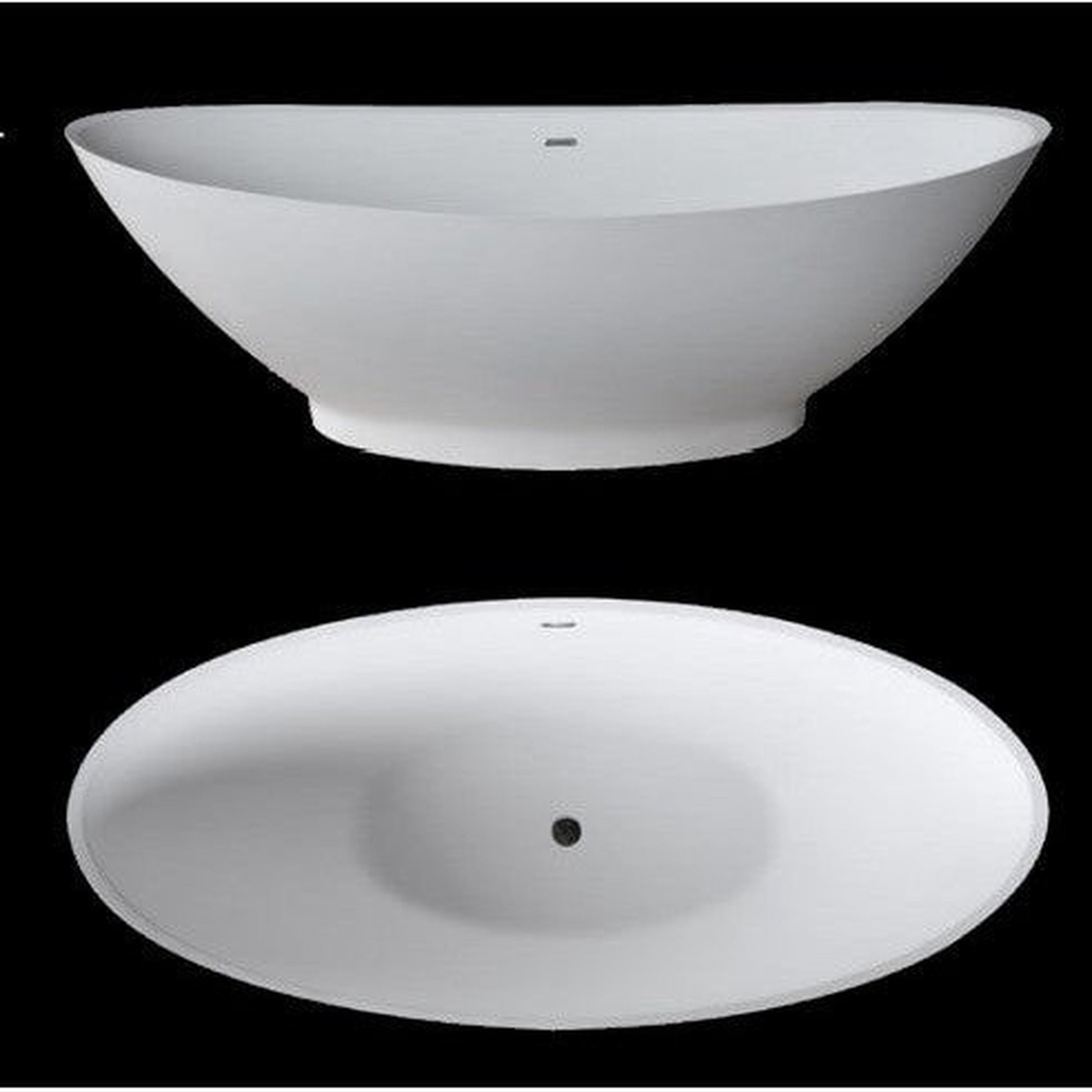 Atlantis Whirlpools Lucea 72" x 33" White Freestanding Stone Resin Soaker Bathtub