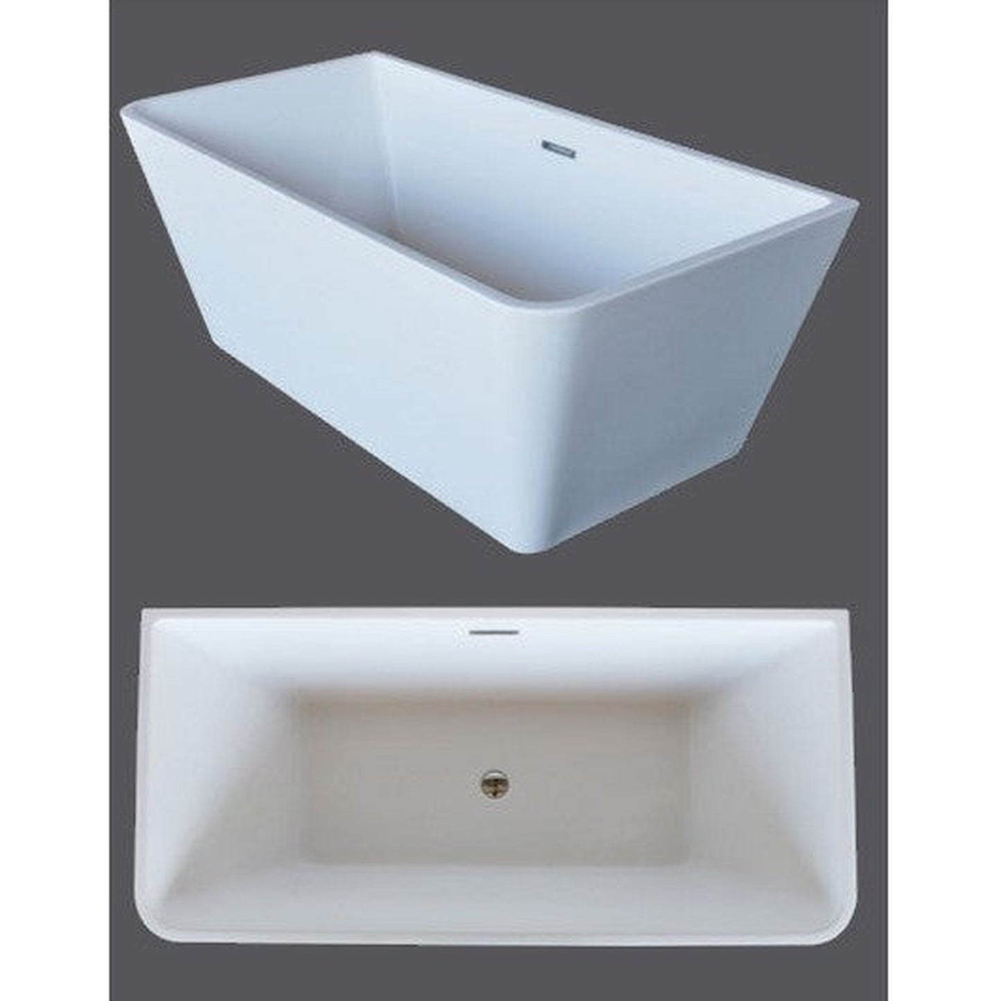 Atlantis Whirlpools Lyvia 67" x 31" White Freestanding Acrylic Soaker Bathtub