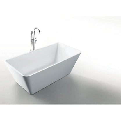 Atlantis Whirlpools Lyvia 67" x 31" White Freestanding Acrylic Soaker Bathtub