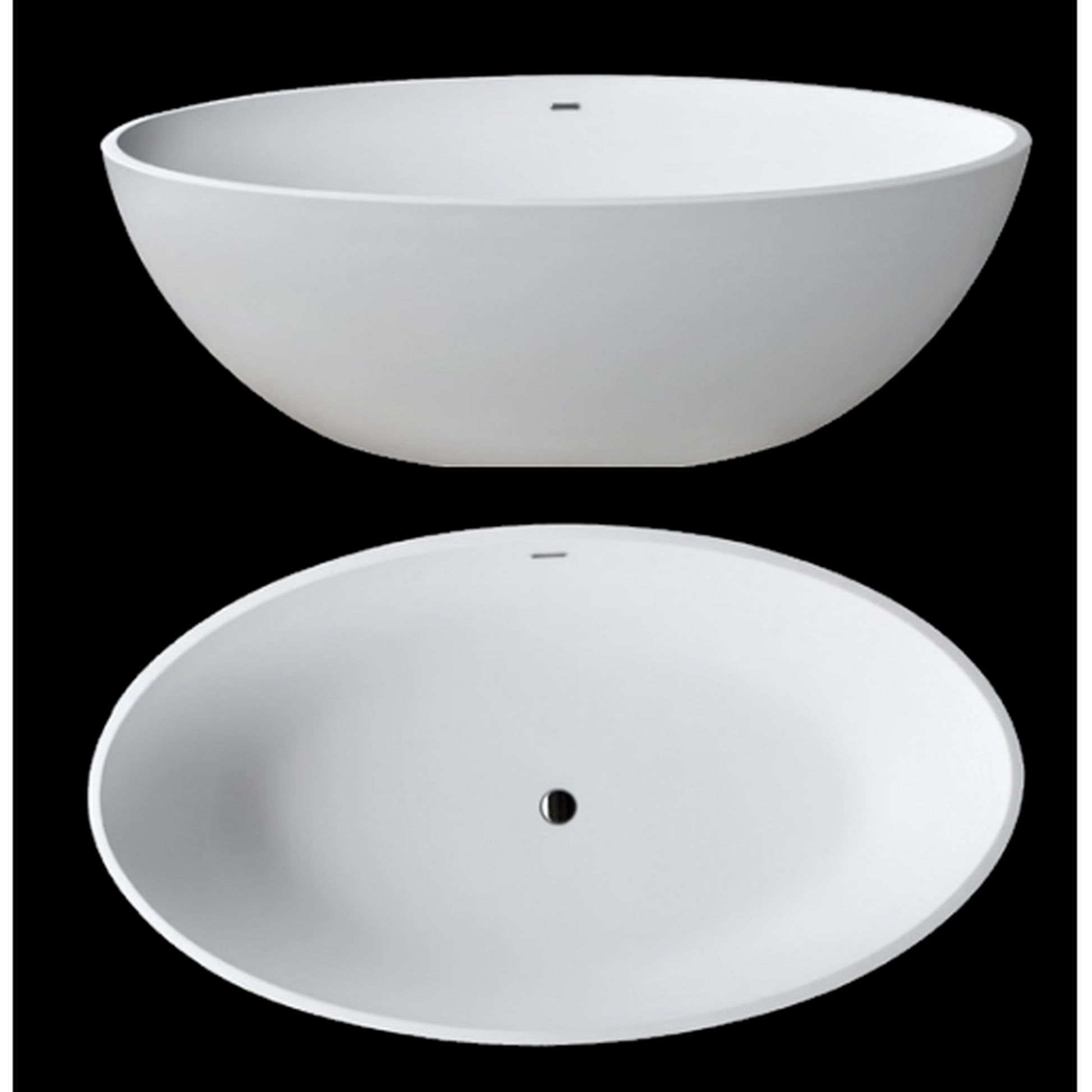 Atlantis Whirlpools Marquis 67" x 36" White Freestanding Stone Resin Soaker Bathtub