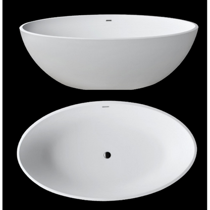 Atlantis Whirlpools Marquis 67" x 36" White Freestanding Stone Resin Soaker Bathtub