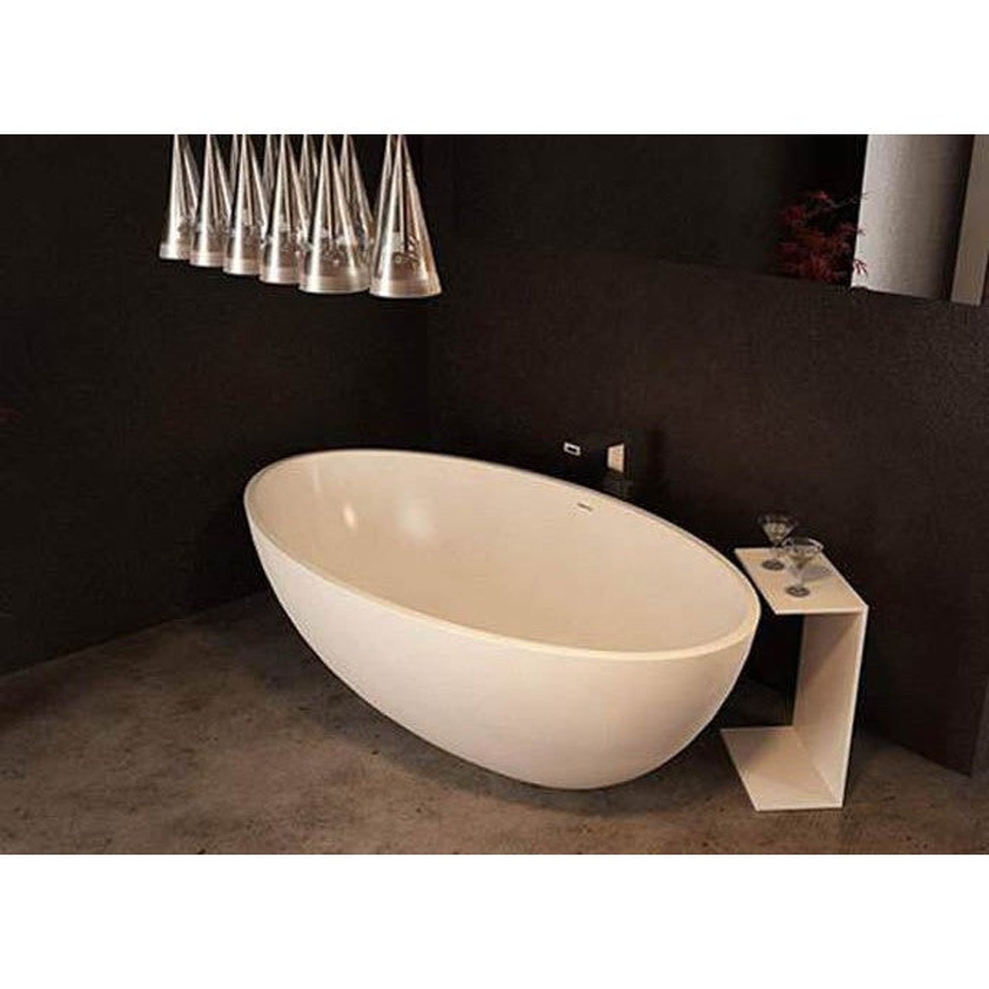 Atlantis Whirlpools Marquis 67" x 36" White Freestanding Stone Resin Soaker Bathtub