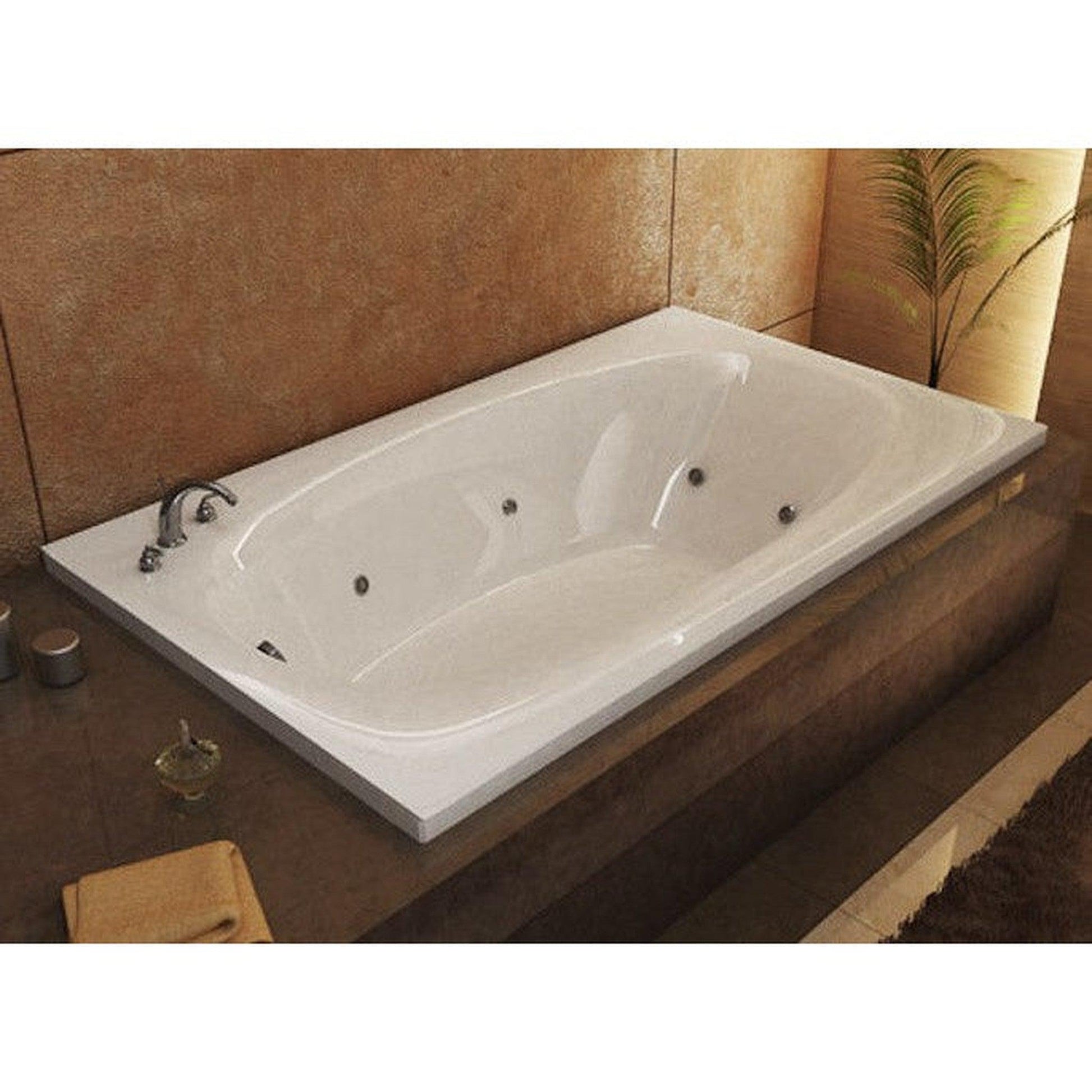 Atlantis Whirlpools Polaris 36" x 66" White Acrylic Drop In Whirlpool Bathtub